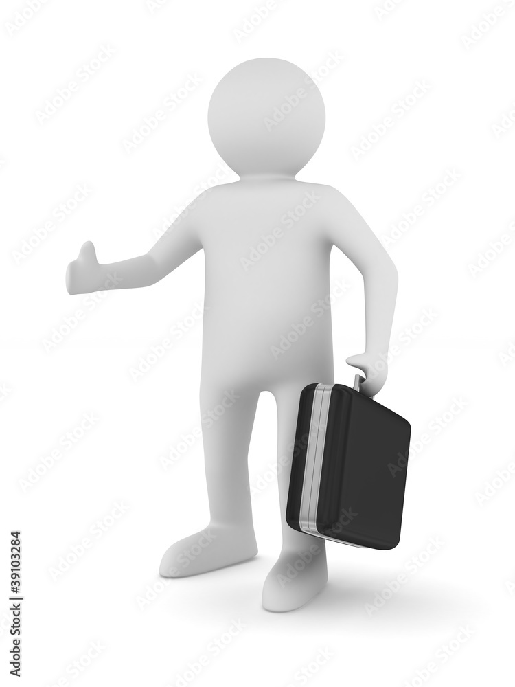 businessman on white background. Isolated 3D image businessman on white background. Isolated 3D image