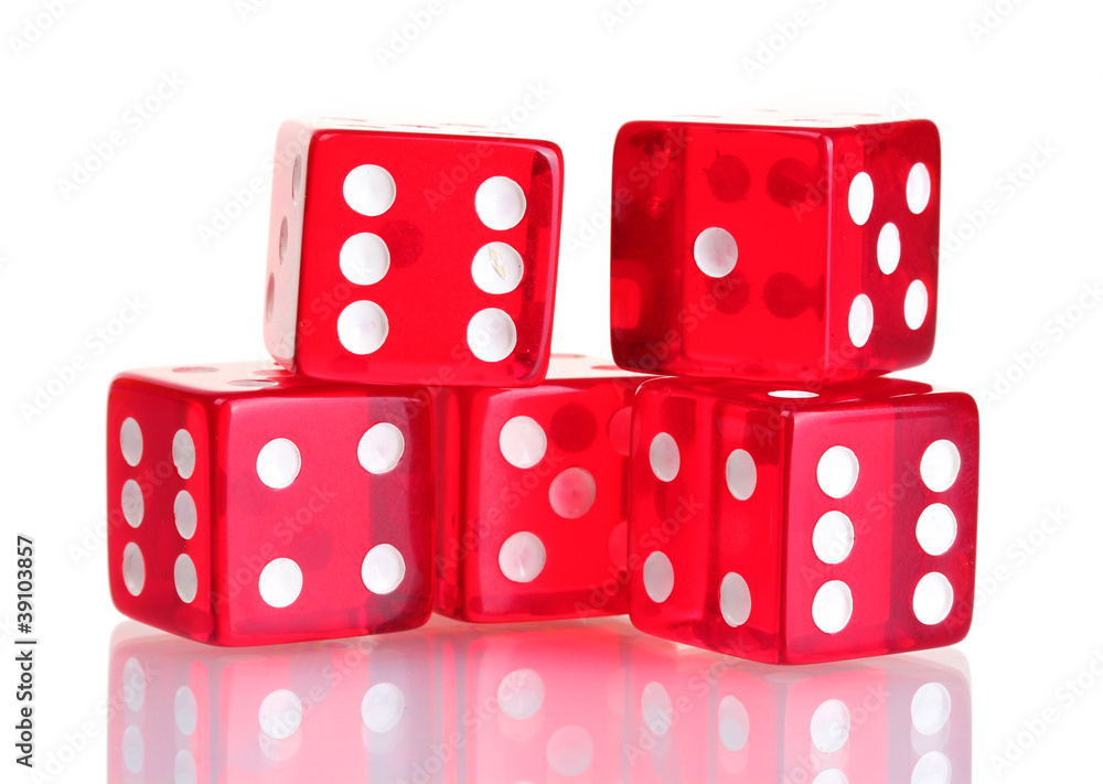 Red dices isolated on white Red dices isolated on white