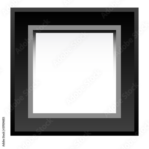 Black photo frame isolated on white background