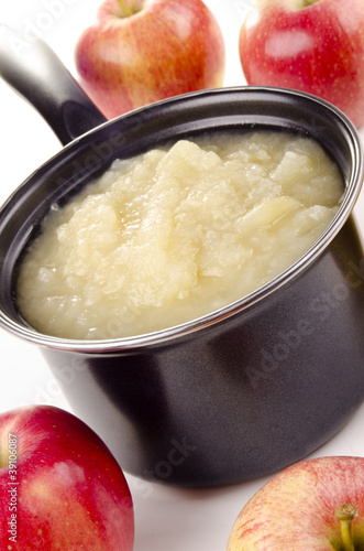 fresh made apple sauce in a pot