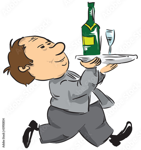 A waiter with a tray