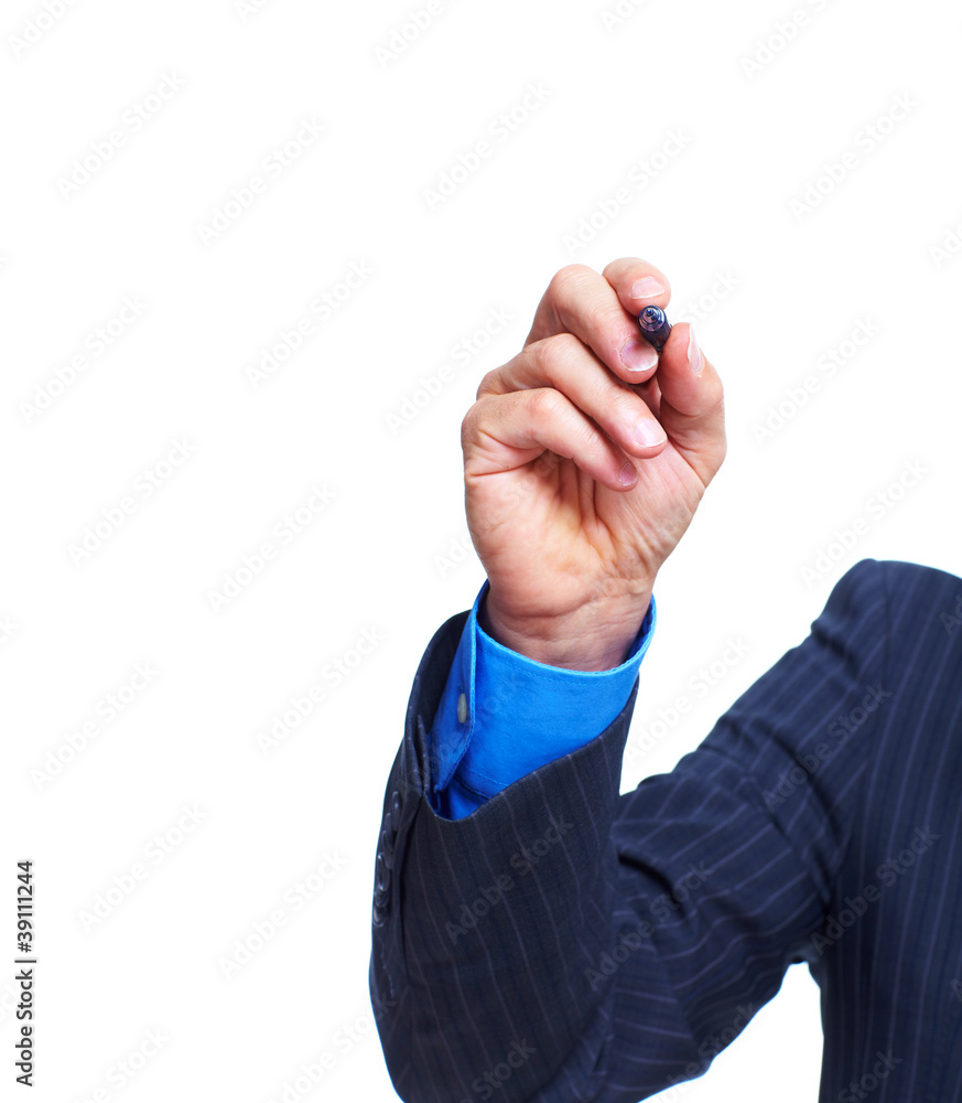 Hand of writing businessman. Hand of writing businessman.