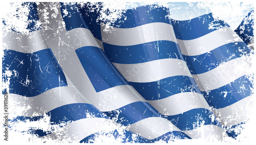 Grunge Greek Flag