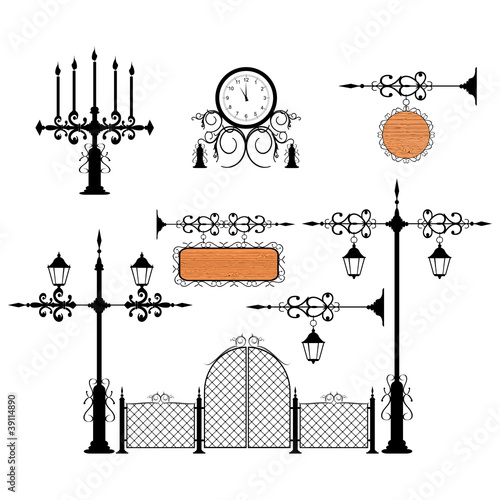 Wrought iron vector set