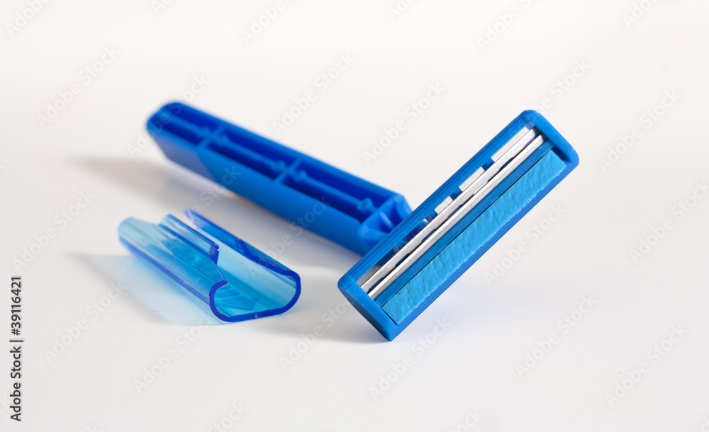 Blue razor isolate on white background. Blue razor isolate on white background.