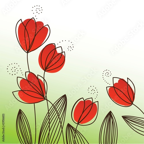 Fototapeta Naklejka Na Ścianę i Meble -  TULIP, floral background