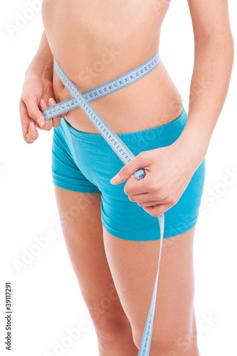 Woman measuring size