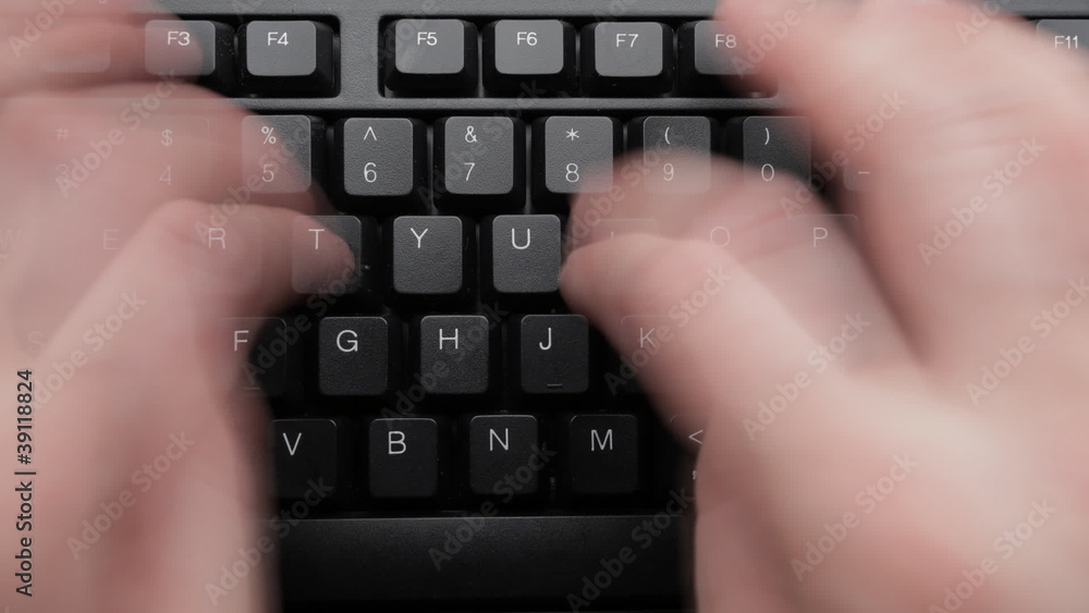 Time-lapse video typing on computer keyboard Time-lapse video typing on computer keyboard