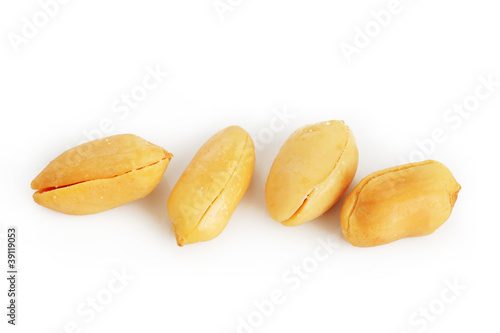 salted peanuts isolated on white background