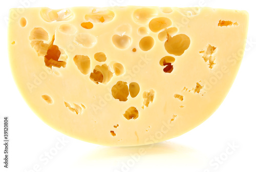 half head cheese isolated on white background