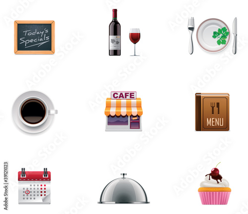 Vector restaurant icon set