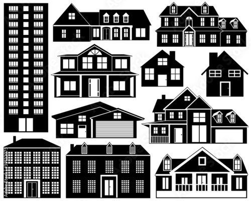 House silhouettes set