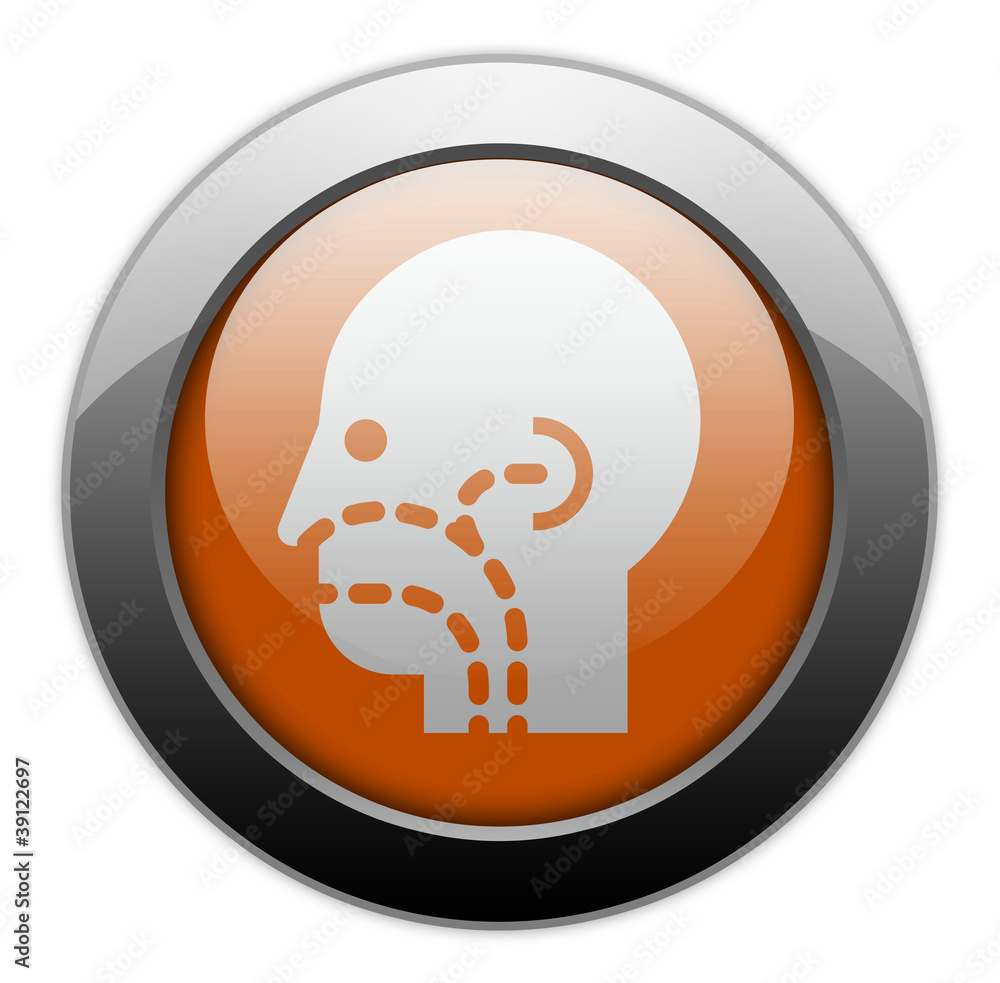Orange Metallic Orb Button Orange Metallic Orb Button