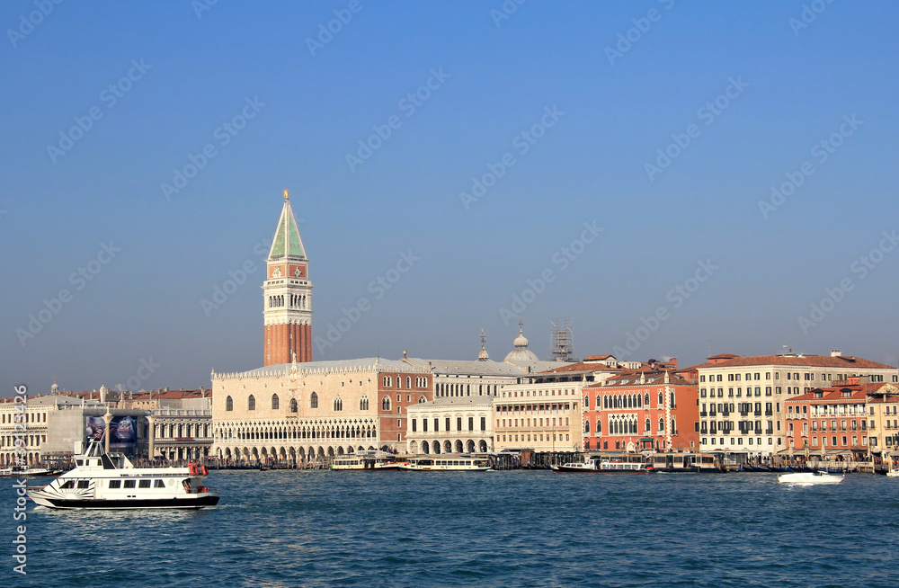 Venice cityscape from ferry