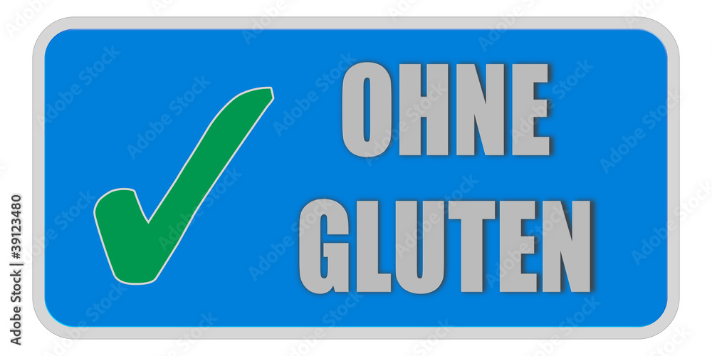 Sticker blau eckig curl oben OHNE GLUTEN Sticker blau eckig curl oben OHNE GLUTEN