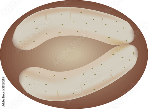 Weisswurst auf Holzbrett
