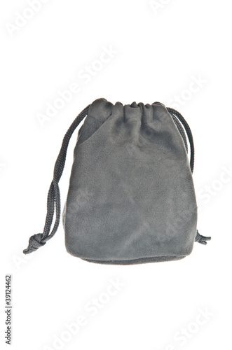 Bag, black pouch isolated on white background