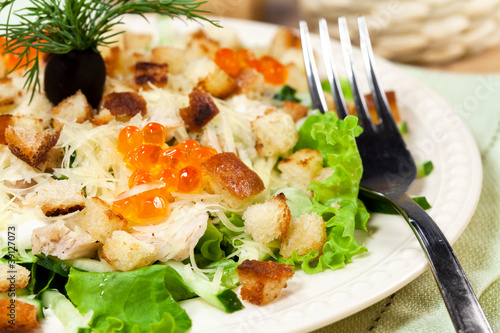 Salad with chicken meat- Caesar
