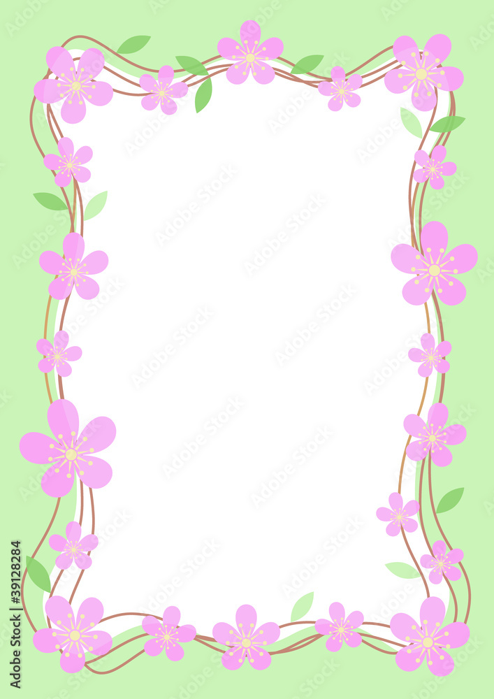 Frame pink flowers