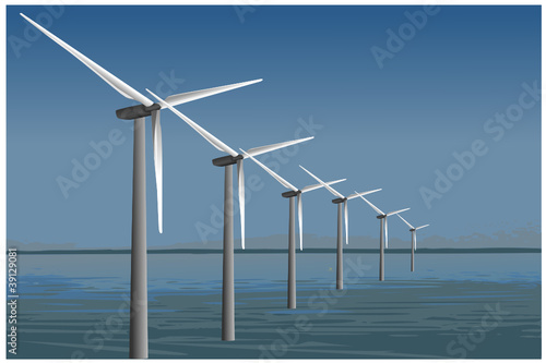 Windkraftanlage auf dem Meer