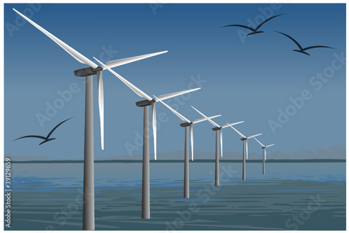 Windkraftanlage auf dem Meer