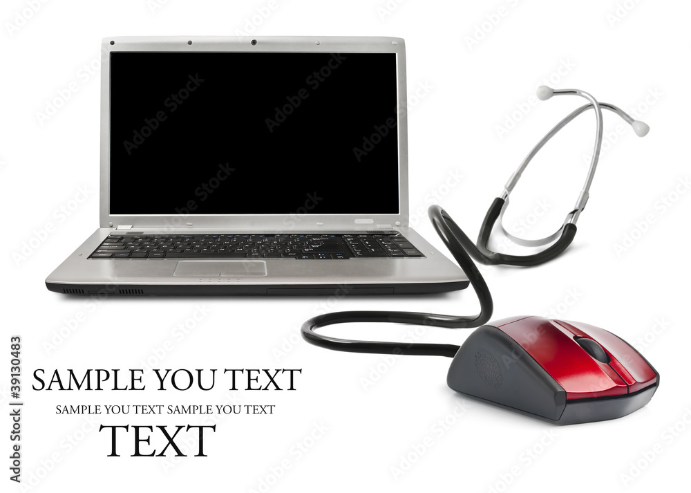 stethoscope computer mouse medical online concept