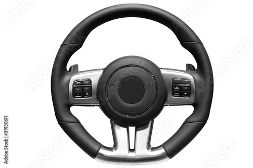 Fotografie Sports car steering wheel.