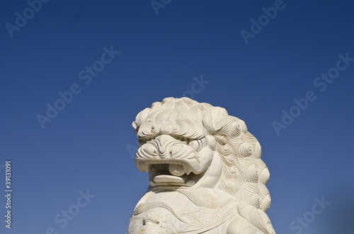 Buddhist lion statue