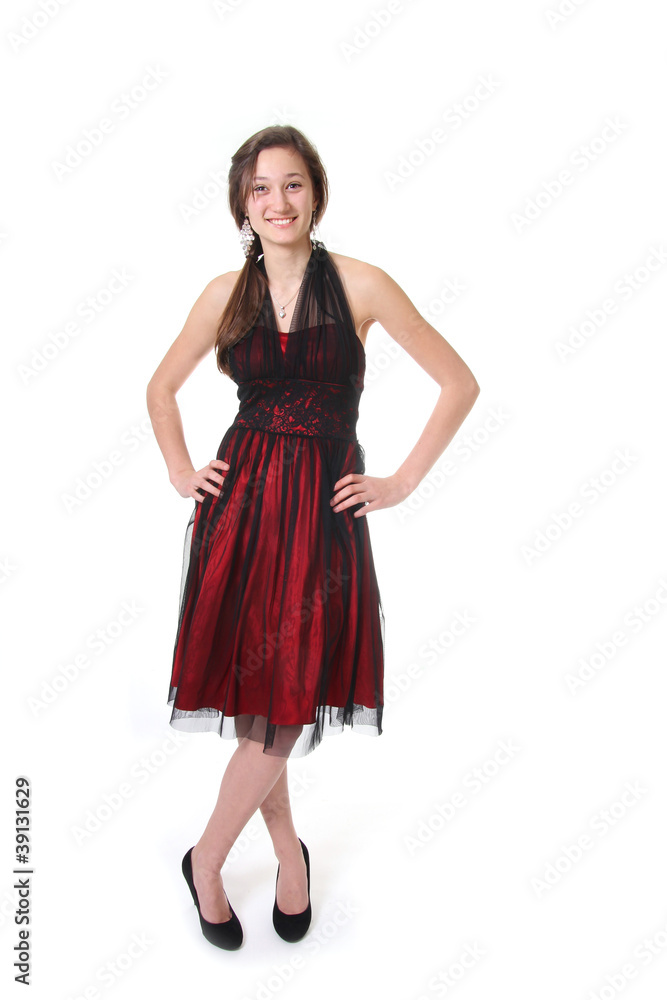 Teenager with evening dress