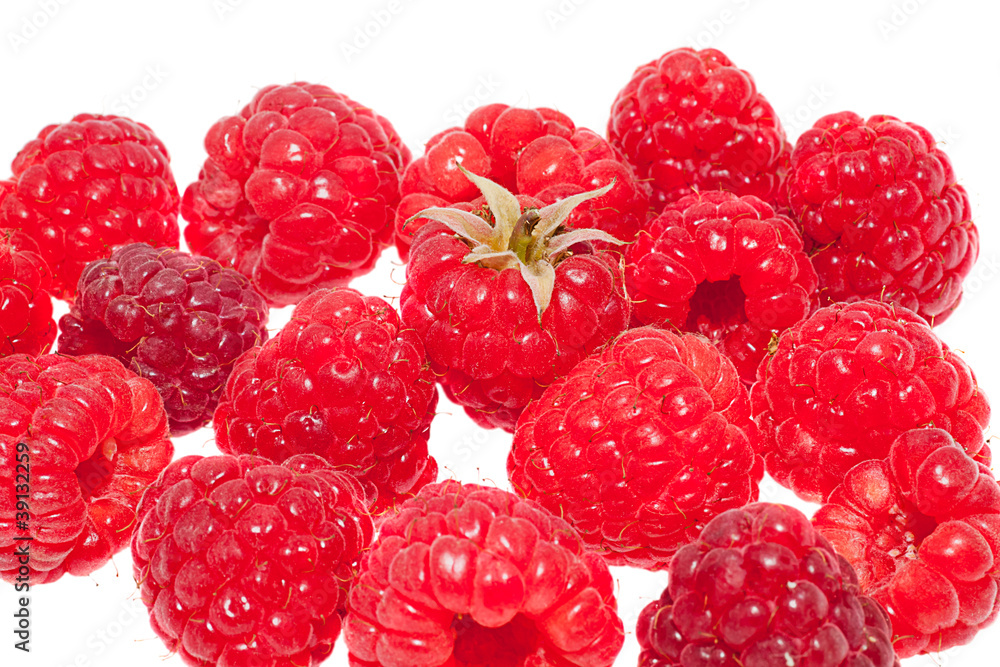 Fresh raspberries with branches Fresh raspberries with branches
