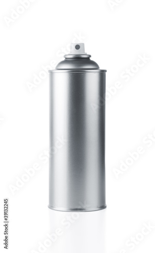 Valokuva Blank aluminum spray paint can over white background