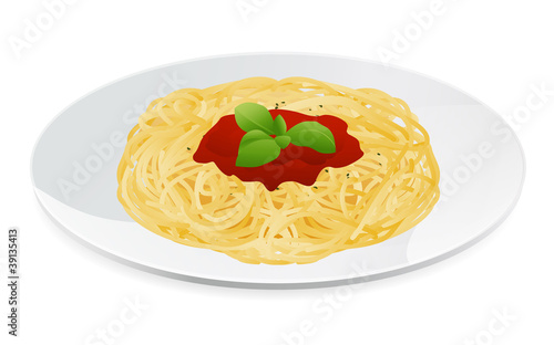 Vector illustration of spaghetti bolognese. Italian pasta