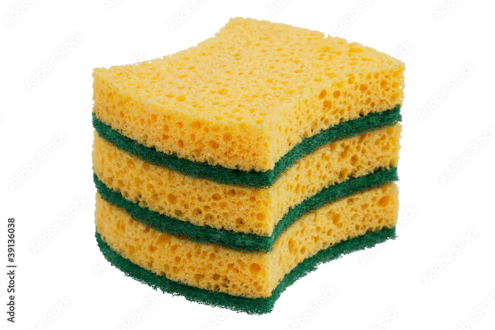 Stack of sponges for washing dishes Stack of sponges for washing dishes