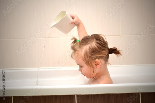 bathing baby photo