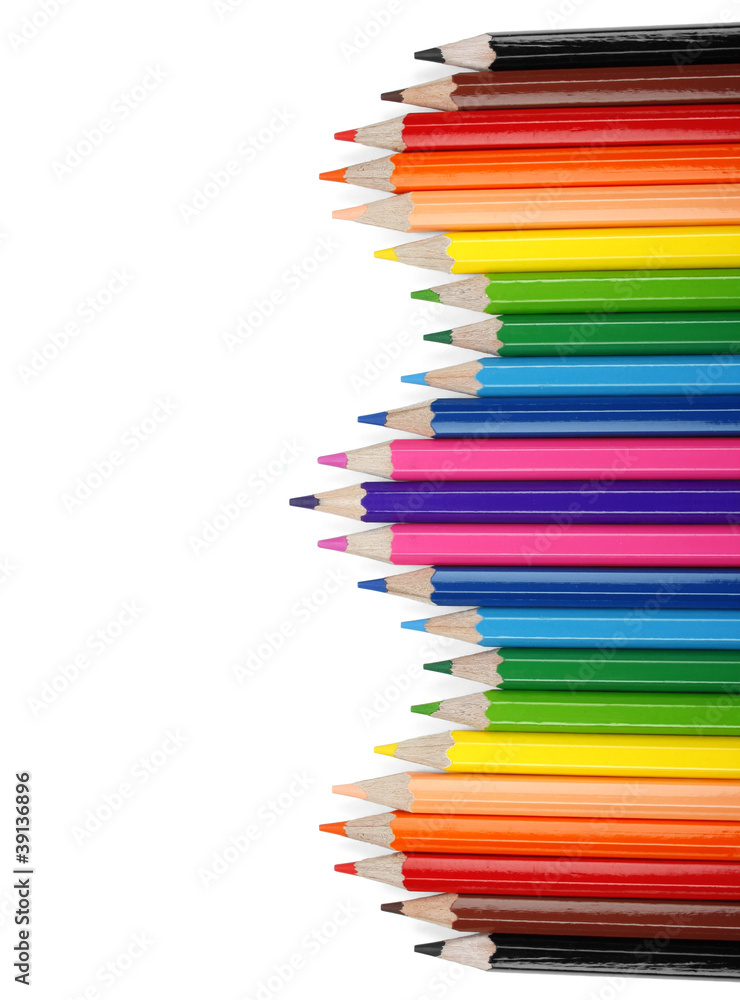 Set of color pencil isolated on white background Set of color pencil isolated on white background