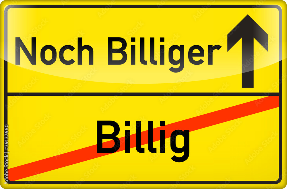 billig & noch billiger Stock Vector