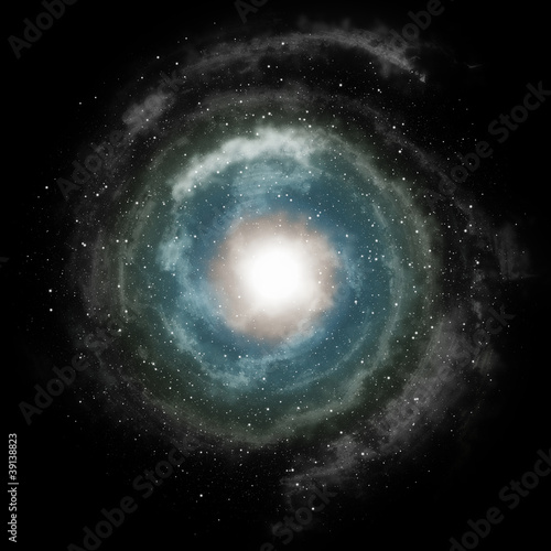 Fototapeta Naklejka Na Ścianę i Meble -  Spiral galaxy against black space and stars in deep outer space