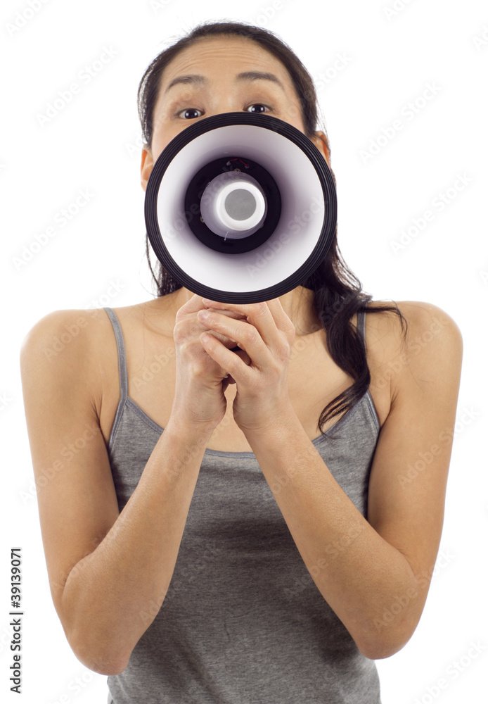 Fototapeta premium Woman with Megaphone