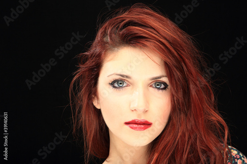beautiful long hair red hair woman portrait