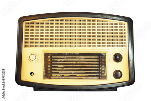 Retro radio isolated on white background