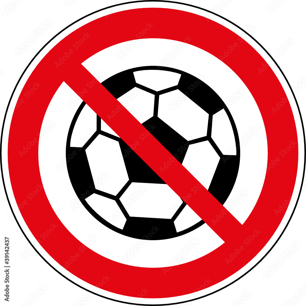 Verbotsschild Fußball spielen verboten Zeichen Stock-Vektorgrafik ...