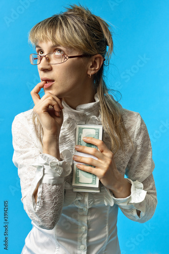 Obraz na płótnie Girl w salonie
