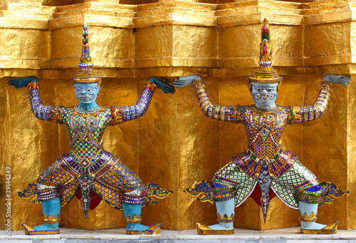 Guardian at Wat Phra Kaew Grand Palace Bangkok photo