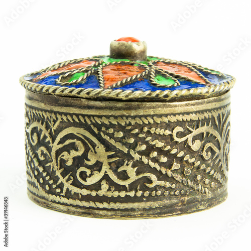Small antique Tunisian jewel casket
