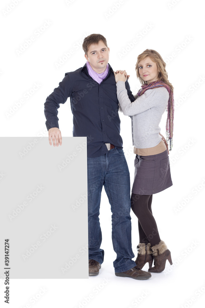 couple with a presentation paper couple with a presentation paper