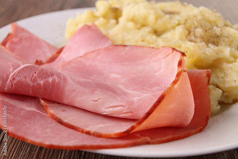potato puree and ham