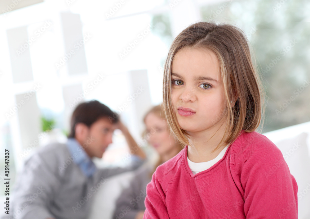 Portrait of bored little girl at home Portrait of bored little girl at home