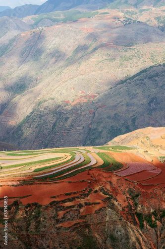 Colorful farmland in dongchuan of china