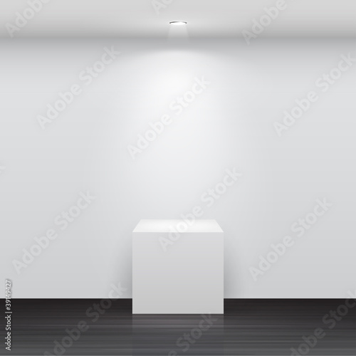 3d Empty white stand for your exhibit