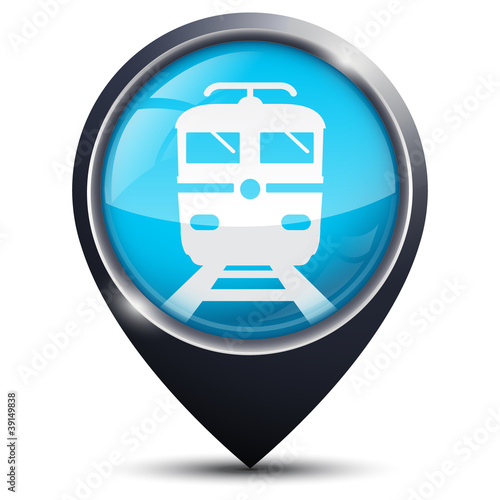 Symbole glossy vectoriel train gare réseau ferroviare